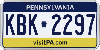 PA license plate KBK2297