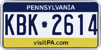 PA license plate KBK2614