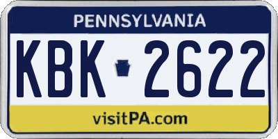 PA license plate KBK2622