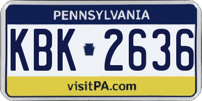 PA license plate KBK2636