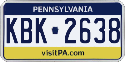 PA license plate KBK2638