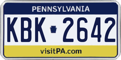 PA license plate KBK2642