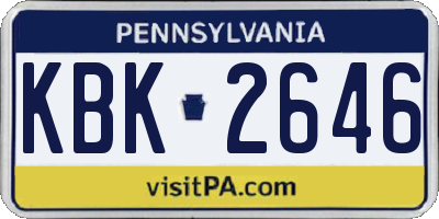 PA license plate KBK2646