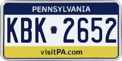 PA license plate KBK2652