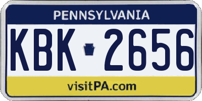PA license plate KBK2656