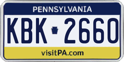 PA license plate KBK2660