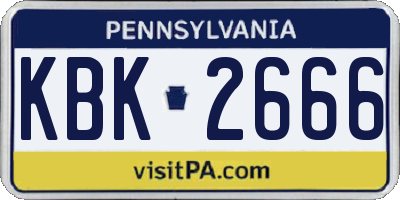 PA license plate KBK2666