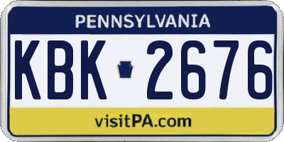 PA license plate KBK2676