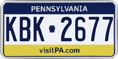 PA license plate KBK2677