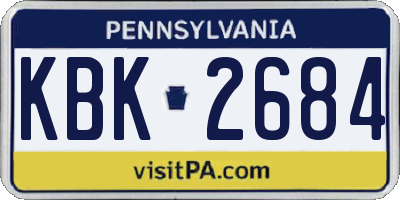 PA license plate KBK2684