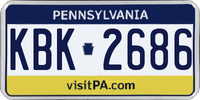 PA license plate KBK2686
