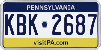 PA license plate KBK2687