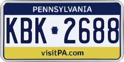 PA license plate KBK2688