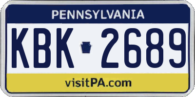 PA license plate KBK2689