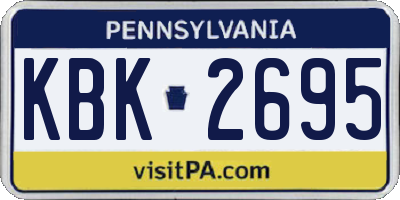 PA license plate KBK2695