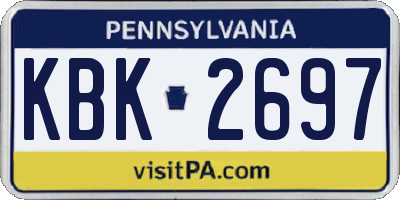 PA license plate KBK2697