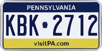 PA license plate KBK2712