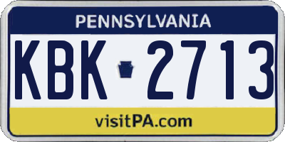 PA license plate KBK2713