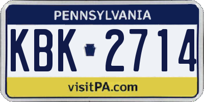PA license plate KBK2714