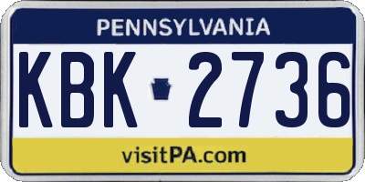 PA license plate KBK2736