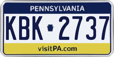 PA license plate KBK2737
