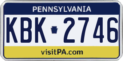PA license plate KBK2746