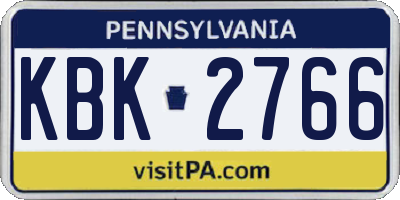 PA license plate KBK2766