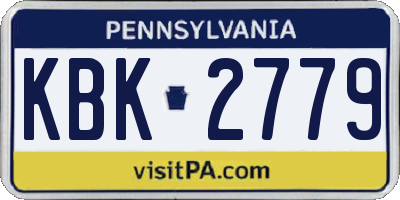 PA license plate KBK2779