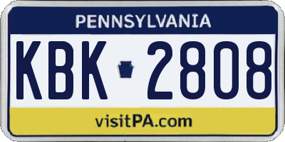 PA license plate KBK2808