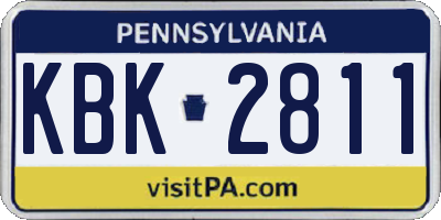 PA license plate KBK2811