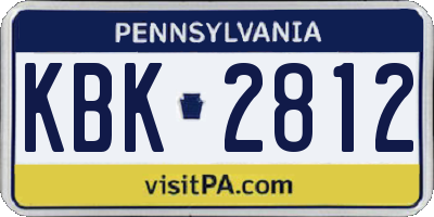 PA license plate KBK2812
