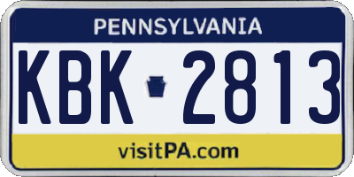 PA license plate KBK2813
