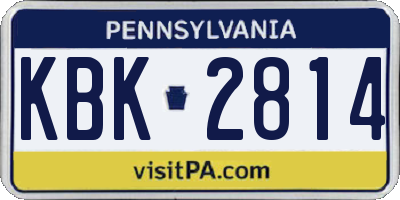 PA license plate KBK2814