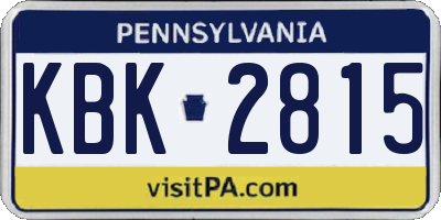 PA license plate KBK2815