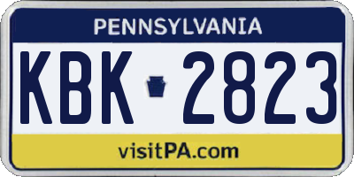 PA license plate KBK2823