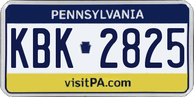 PA license plate KBK2825