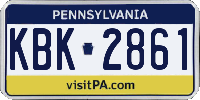 PA license plate KBK2861