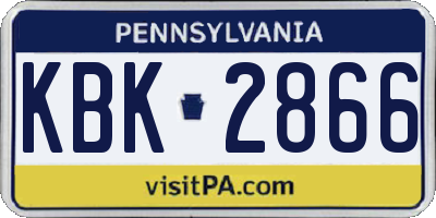 PA license plate KBK2866