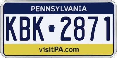 PA license plate KBK2871