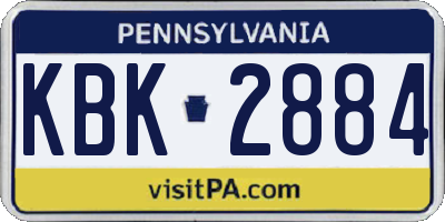 PA license plate KBK2884