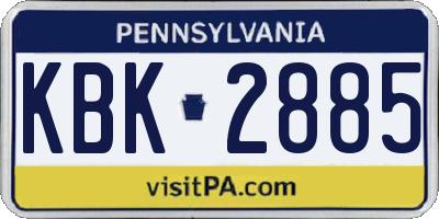 PA license plate KBK2885