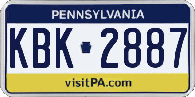 PA license plate KBK2887