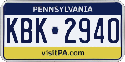 PA license plate KBK2940