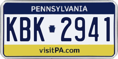 PA license plate KBK2941