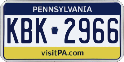 PA license plate KBK2966