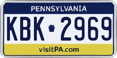 PA license plate KBK2969