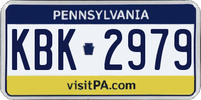 PA license plate KBK2979