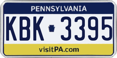 PA license plate KBK3395