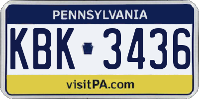 PA license plate KBK3436