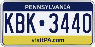 PA license plate KBK3440